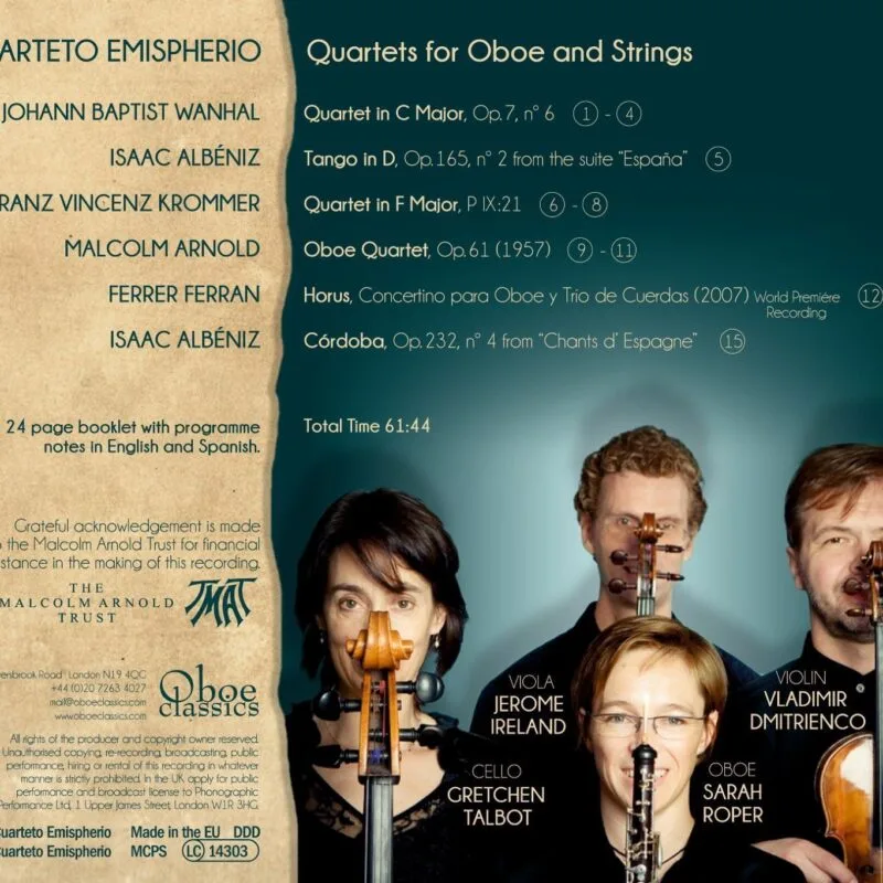 Quartets for Oboe and Strings Sarah Roper