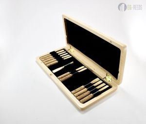 oboe reed case 20 reeds natural wood