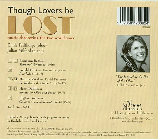 Though Lovers Emily Pailthorpe oboe back cover