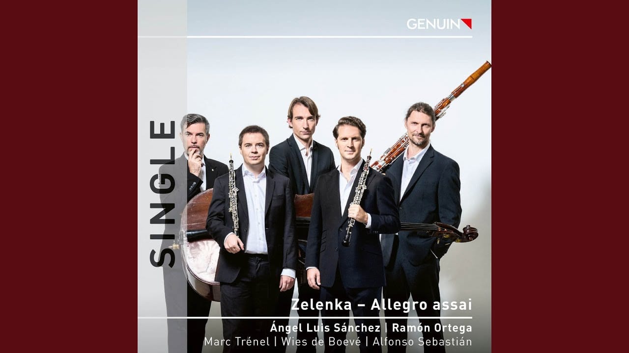 Marc Trenel en la imagen oficial del ensemble del disco Zelenka ZWV 181